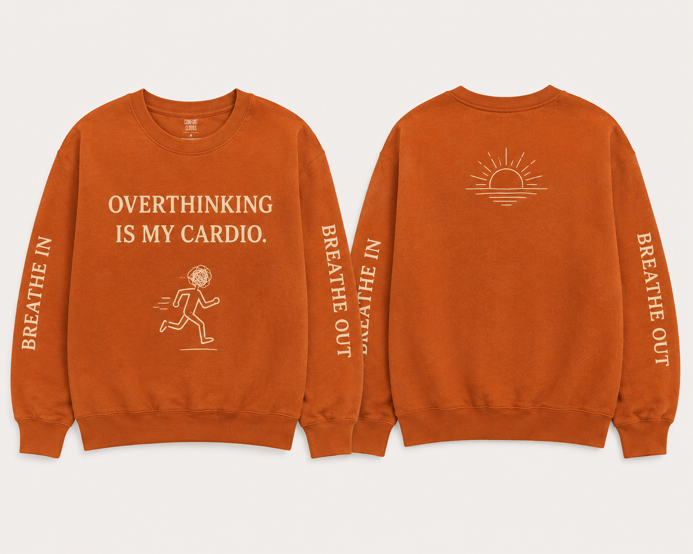 OVERTHINKING IS MY CARDIO MOCK-NECK CREW SHIRT