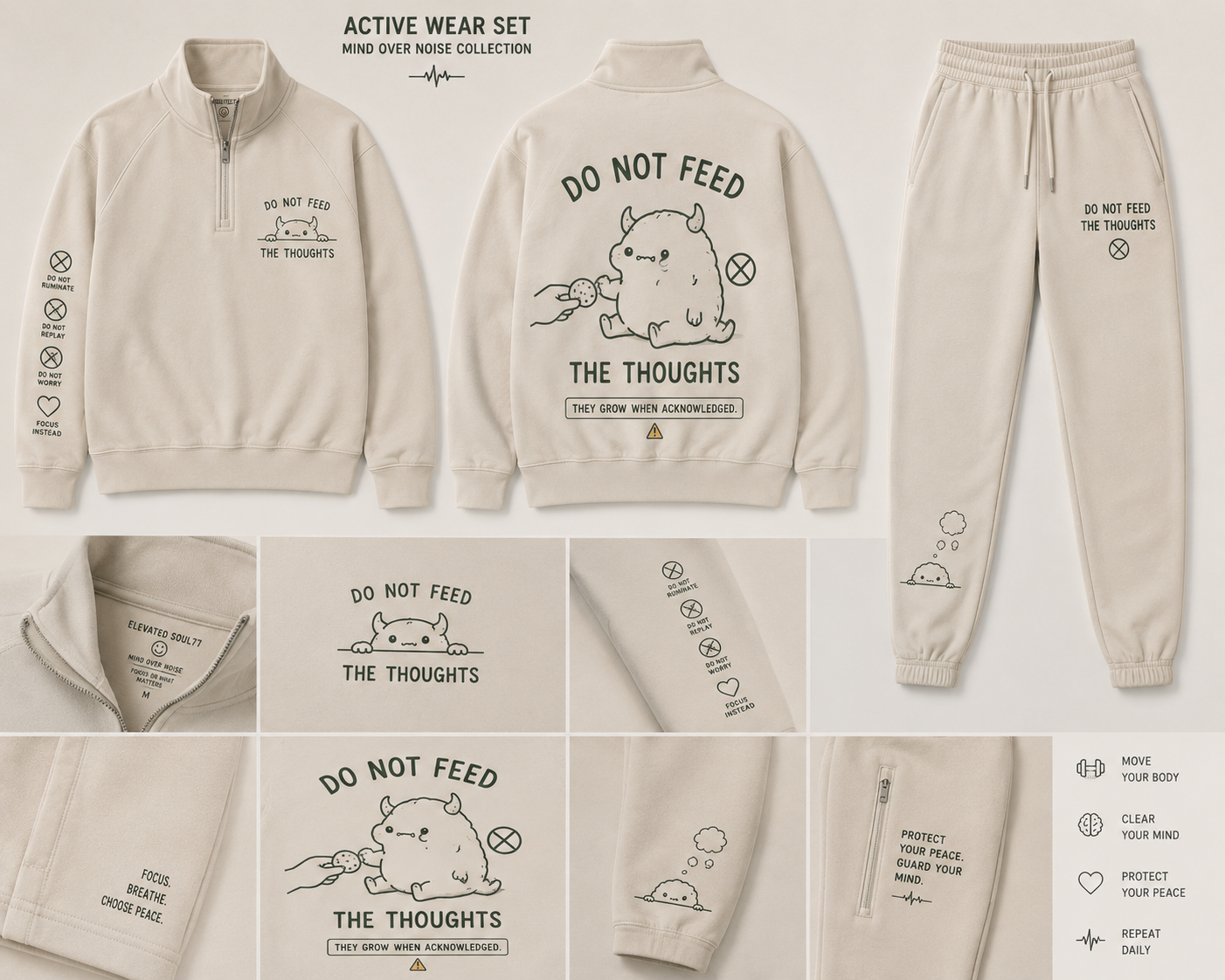 DO NOT FEED THE THOUGHTS ACTIVEWEAR