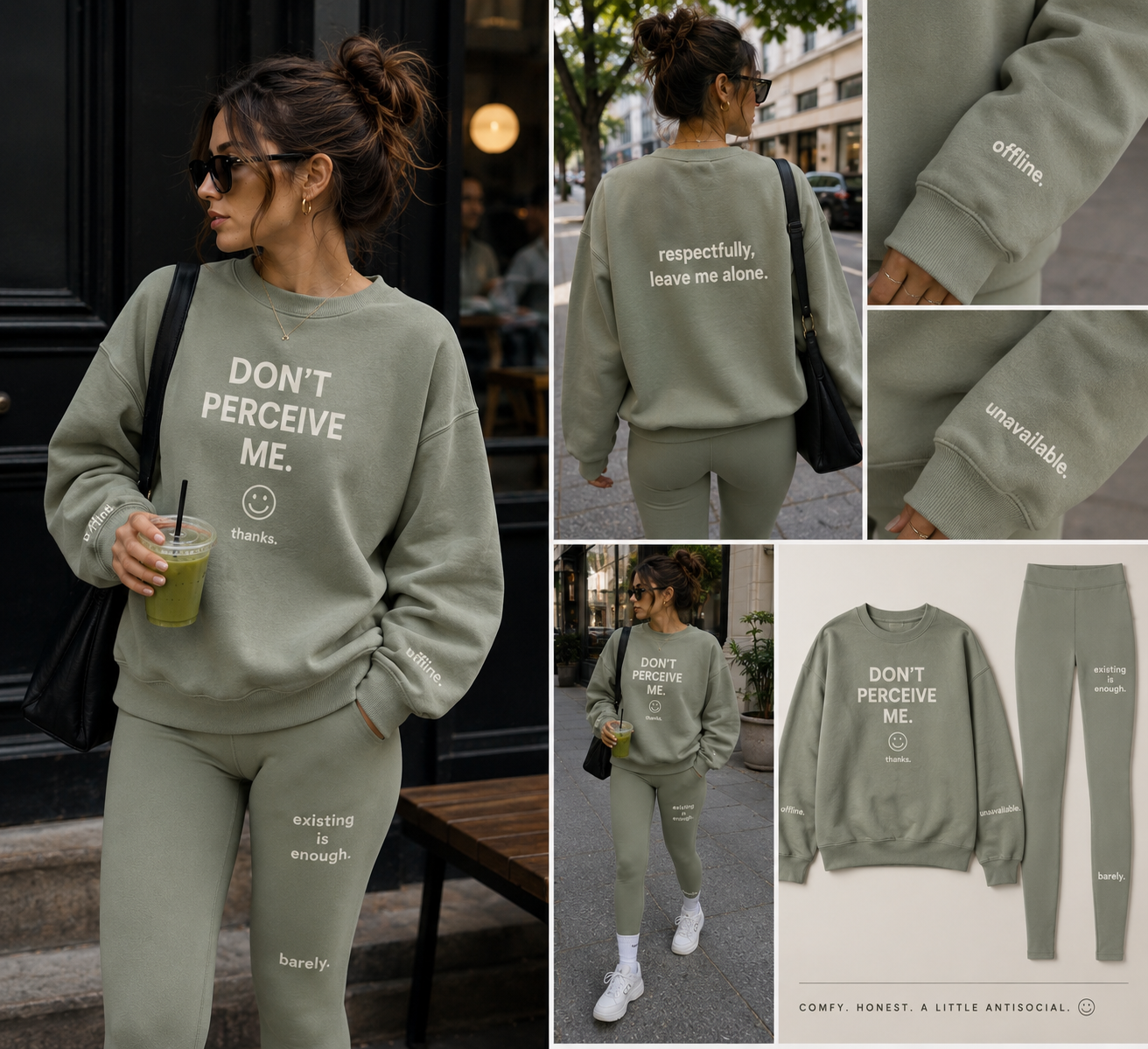 PLEASE DO NOT PERCEIVE ME ATHLETIC WEAR SET