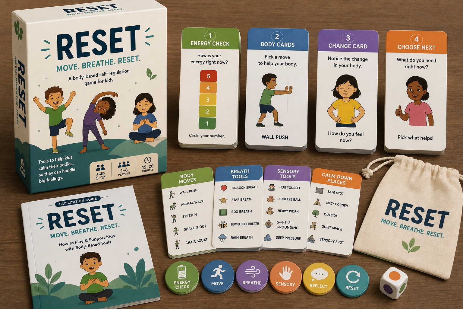 Calm Down Card Game for Kids | Self-Regulation & Big Feelings Tools | Breathing, Movement & Sensory Cards | Classroom & Therapy SEL | Ages 5–12